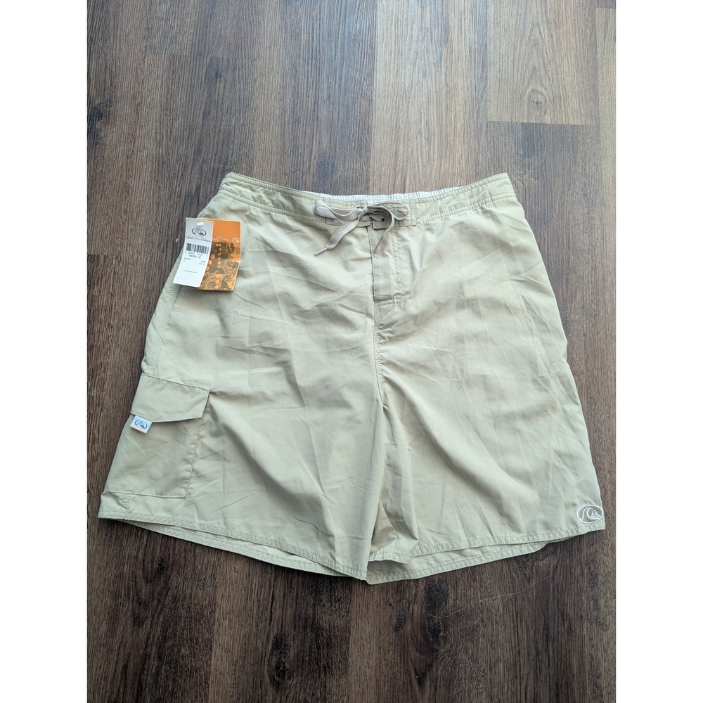 Quiksilver Swim Trunks Mens XL NWT Tan Beige Kona Point Beach Board Shorts